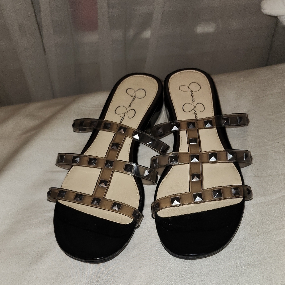 Stylish Black Sandals with Studded Straps